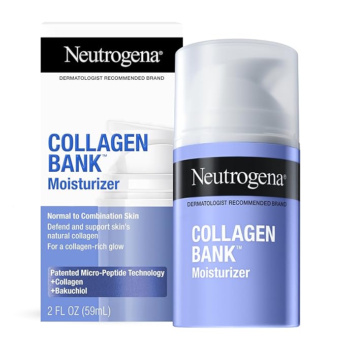 Neutrogena Collagen Bank Face Moisturizer, Daily Anti-Aging Face & Neck Firming Collagen Cream, Bakuchiol & Micro-Peptides Face Lotion, Support Skin’s Natural Collagen for Visibly Plump Skin, 2 fl. oz-Velvo Beauty