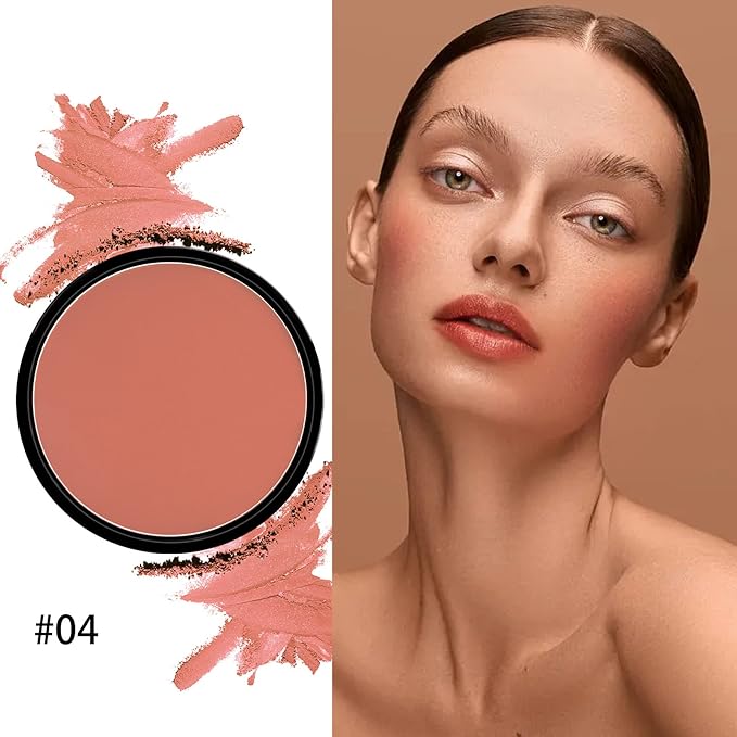 Boobeen Powder Blush Matte Blush, Highly Pigmented Beauty Cream Blush Palette for Create A Natural Cheek Flushed Look, Rich Colors-Velvo Beauty