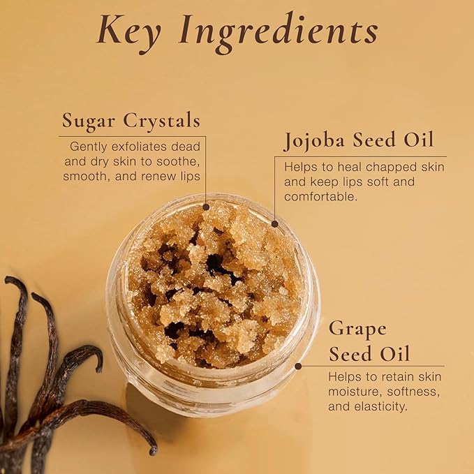 sara happ Sweet Clay Mask + Vanilla Bean Sugar Scrub Lip Duo, Exfoliating and Moisturizing Lip Treatments for Dry and Flaky Lips, Vegan (0.47 ounce and 0.5 ounce jars)-Velvo Beauty