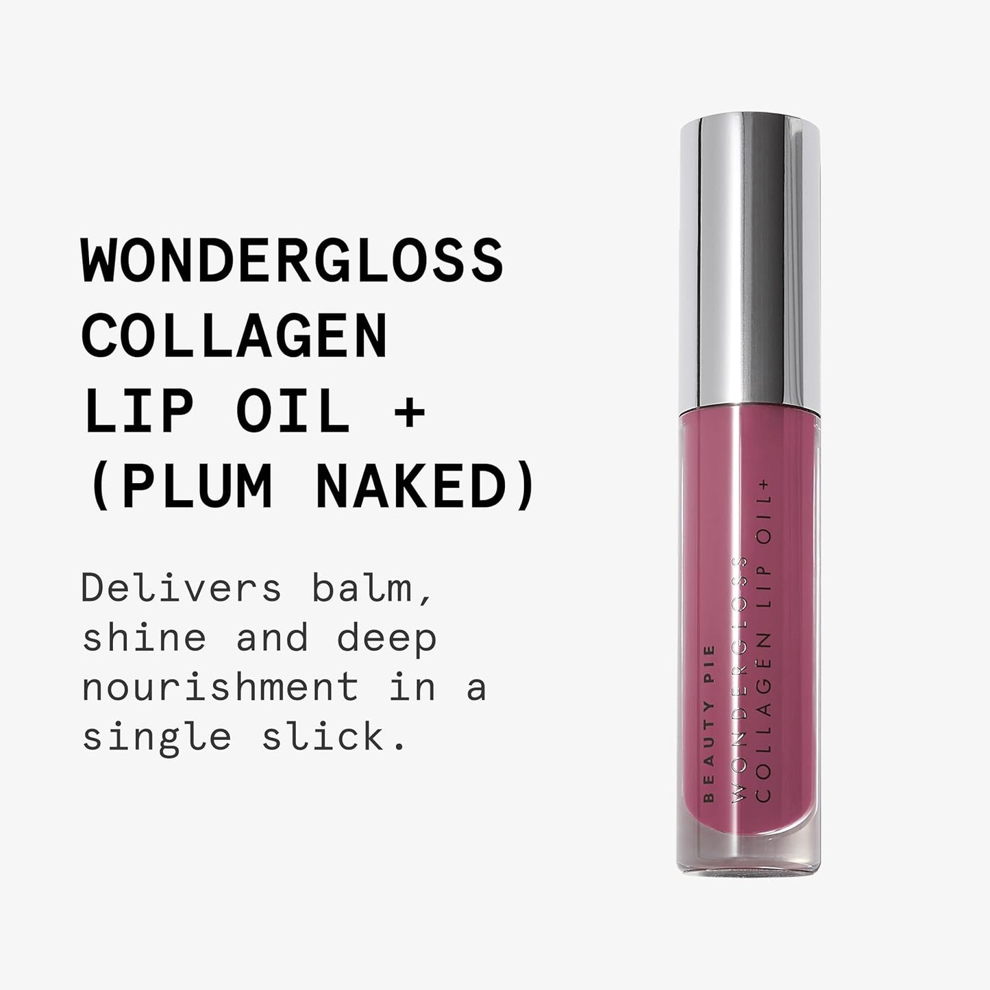 Beauty Pie Wondergloss Collagen Lip Oil + Plum Naked 0.13 fl oz – Hydrating, Plumping, Non‑Sticky Lip Oil Gloss Hybrid with Collagen AC Micro‑Vectors & Cherry Hibiscus Oils-Velvo Beauty