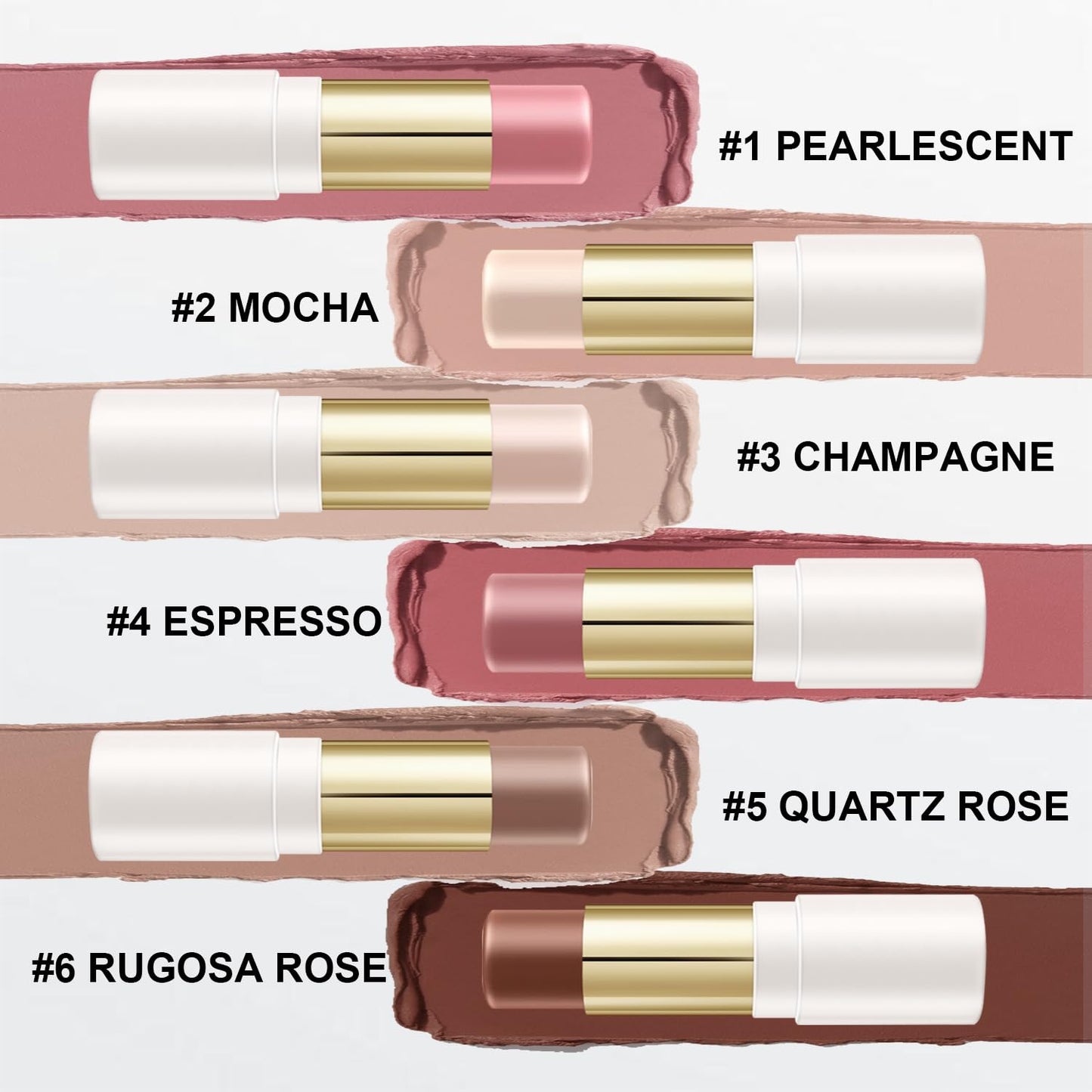 6 Colors Cream Contour Stick Makeup Kit, Shades with Blush, Highlighter and Bronzer,Double Ended Contour Stick for Cheeks, Waterproof and Long Lasting, Matte and Dewy Finish (Set B)-Velvo Beauty