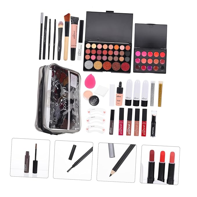 1 Set women's makeup set Eyebrow Pencil All-in-one Makeup Kit Makeup Multi- Makeup Kit Professional Foundation Cosmetics Supplies One-piece student mascara-Velvo Beauty