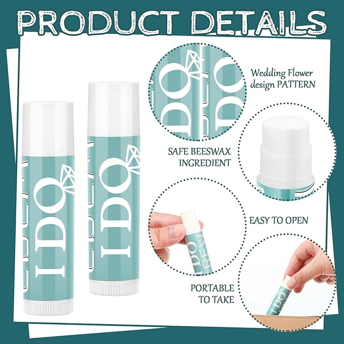 24 Pcs Bachelorette Lip Balm I Do Crew Wedding Party Gifts Bachelorette Lip Balm Gift Wedding Favors for Bachelorette Wedding Party Guest Supplies (Green)-Velvo Beauty
