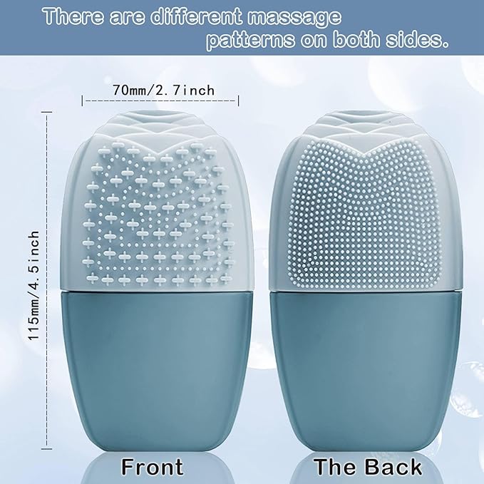 XHJRI Ice Face Roller Massager,Ice Cube Roller for Face, Eyes and Neck Naturally Conditioning and Skin Care,De-Puff Eye Bags,Reduce Migraine Pain,Reusable Massage Silicone Ice Mold (New Blue)-Velvo Beauty