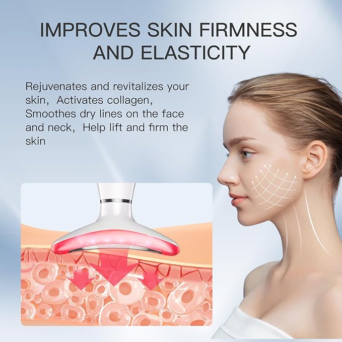 3-in-1 Beauty Massager for Face and Neck, Based on Triple Action LED, Thermal, and Vibration Technologies for Skin Care,Improve,Firm,Tightening and Smooth-Velvo Beauty