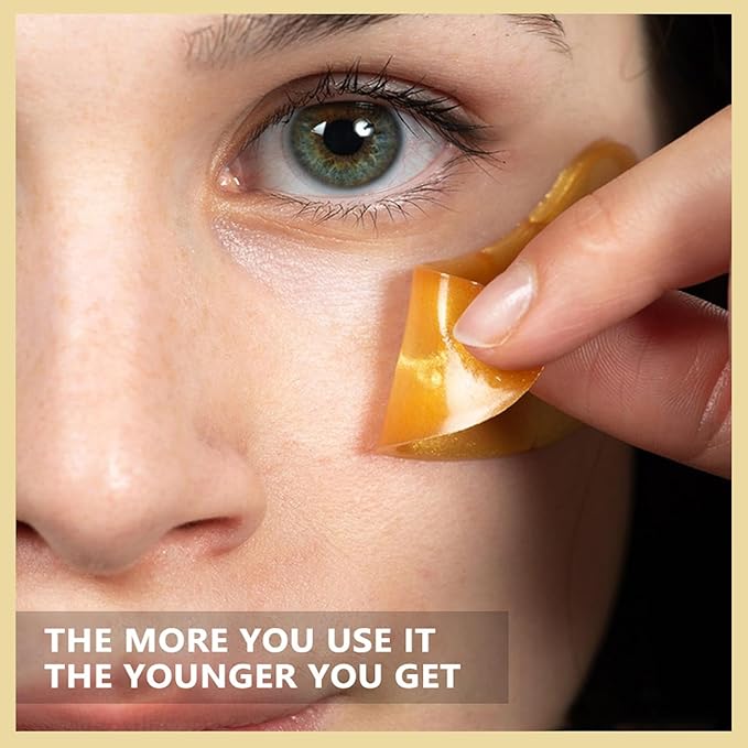 Under Eye Patches (30 Pairs) -24K Gold Eye Masks for Puffy Eyes and Dark Circles Collagen Skin Care Products,Smooth Fine Line, Nourish Skin, Gel Under Eye Patches for Women And Men-Velvo Beauty