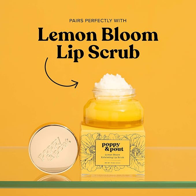 Poppy & Pout Lemon Bloom Jumbo Lip Balm | All Natural Lip Balms & Moisturizers | Hydrates with Beeswax, Vitamin E, Organic Coconut Oil | Cruelty-Free | Lip Balm in Recyclable Cardboard Tube-Velvo Beauty