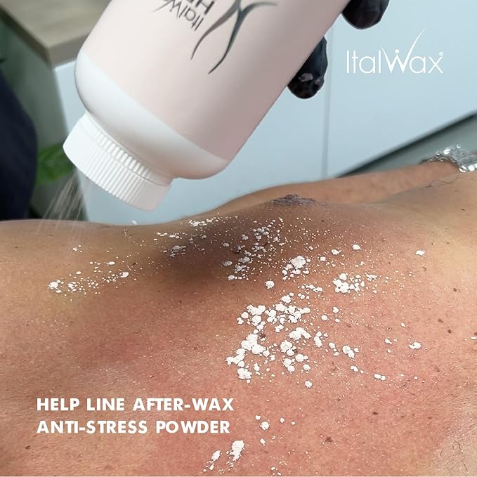 Italwax Help Line Anti-Stress Powder 3.17 oz (90g) – Calamine Soothing Formula – Reduces Redness After Waxing – Protects and Calms Sensitive Skin – for Professional and Home Use-Velvo Beauty
