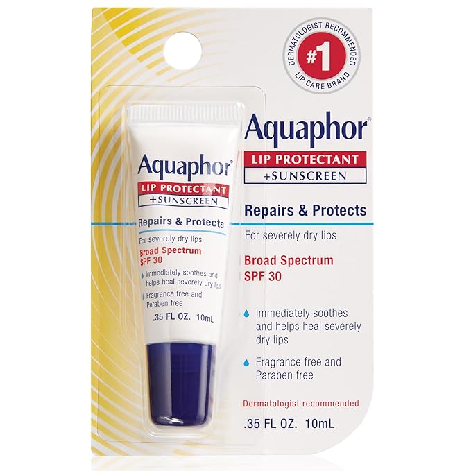 Aquaphor Lip Repair Lip Balm with Sunscreen, Lip Protectant, Lip Balm SPF 30, 0.35 Oz Tube-Velvo Beauty