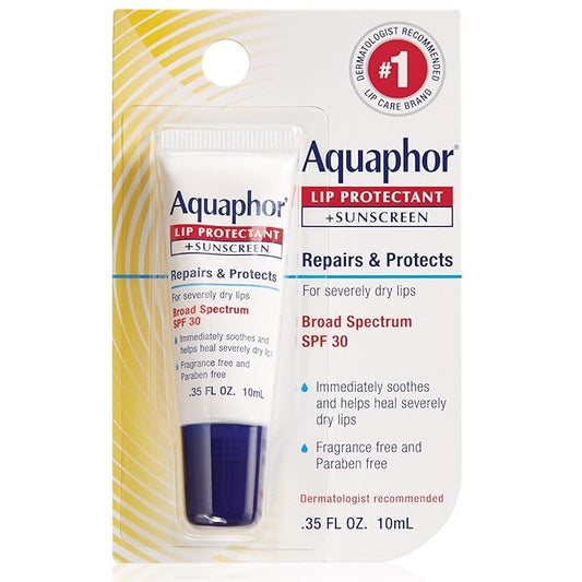 Aquaphor Lip Repair Lip Balm with Sunscreen, Lip Protectant, Lip Balm SPF 30, 0.35 Oz Tube-Velvo Beauty