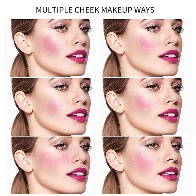 Boobeen Powder Blush Matte Blush, Highly Pigmented Beauty Cream Blush Palette for Create A Natural Cheek Flushed Look, Rich Colors (C-06)-Velvo Beauty