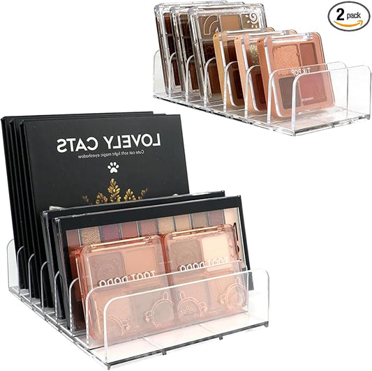 2 Pack Makeup Organizer, Compact Makeup Palette Organize, for Bathroom Countertops, Vanities, Cabinets, Sleek Modern Cosmetics Storage Solution for - Eyeshadow Palettes, Contour Kits, Blush-Velvo Beauty