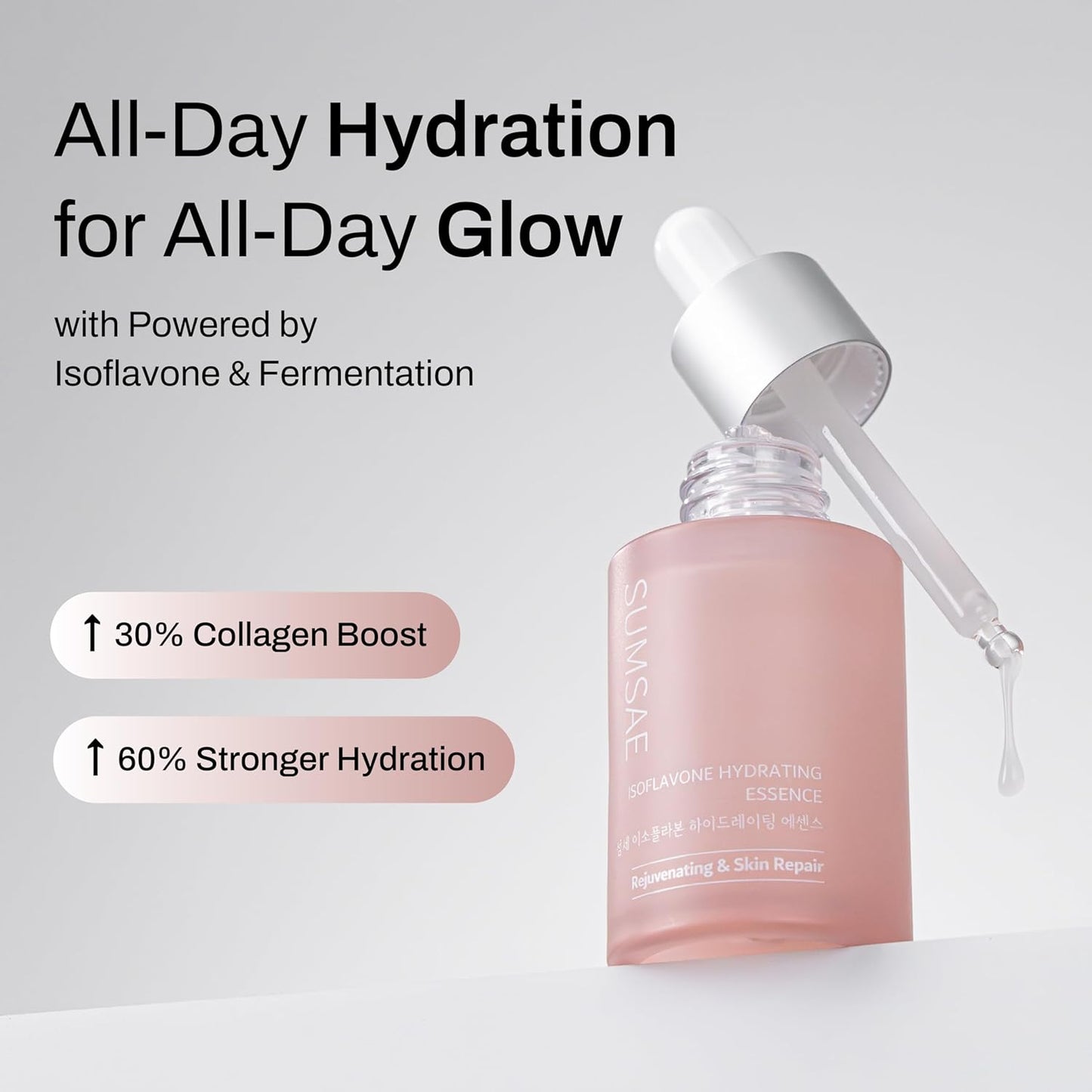 Isoflavone Hydrating Essence - Korean Skin Care with Polyglutamic Acid γ PGA from Korean Fermented Soybeans Hydrating and Firming Essence 30ml/1.01 fl.oz.-Velvo Beauty