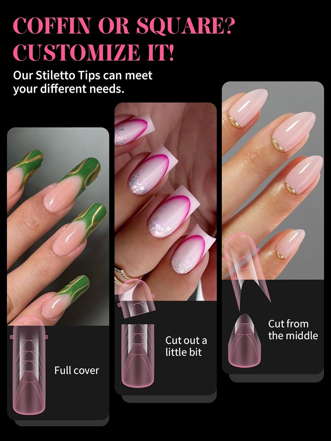 EBANKU Dual Nail Forms for Poly Extension Gel, 120 PCS Pink Nail Molds Reusable 12 Sizes Nail Extension Forms for Builder Gel Manicure Design Salon DIY-Velvo Beauty