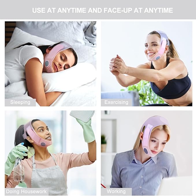 Chin Strap for Sleeping, Double Chin Reducer, Face Lifting Band for Men Women, Anti Snoring Device, Jawline Shaper-Velvo Beauty