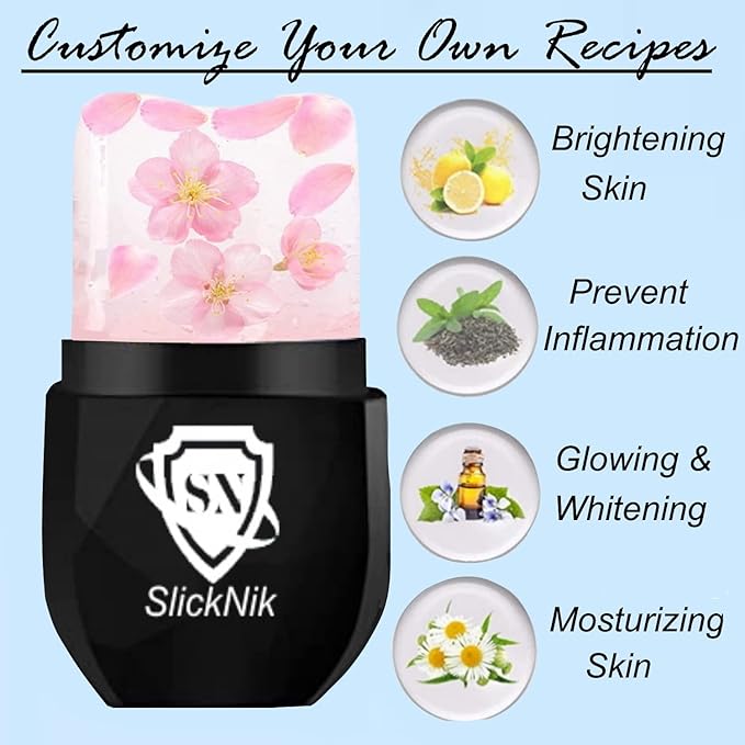 Ice Roller for Face and Eyes, Face Massager Use for Tighten & Double Skin Tone, Enhance Your Natural Glow with Ice Face Roller (Smoky Black)-Velvo Beauty