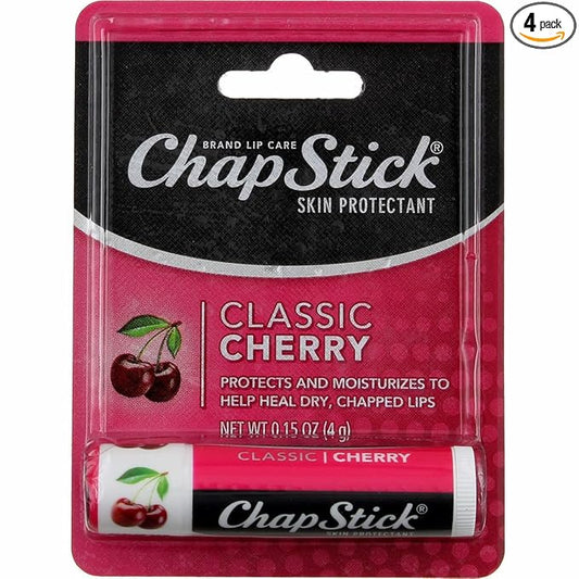 0.15 Oz Cherry Flavor Skin Protectant Flavored Lip Balm Tube (Pack of 4)-Velvo Beauty