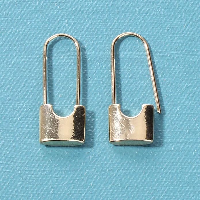 Boho Lock Hoop Earrings Safety Pin Hoop Earrings Gold Lock Huggies Hoop Earrings Personlized Padlock Earrings Jewelry for Women and Girls-Velvo Beauty