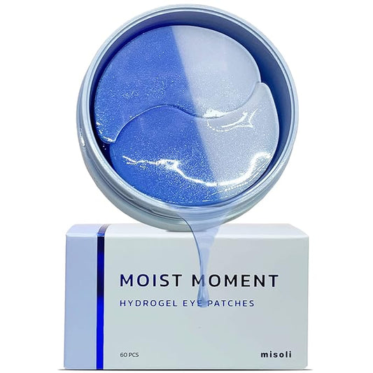 Moist Moment Under Eye Patches | Hydrating Eye Treatment Gel Masks With Hyaluronic acid & Squalane | Under Eye Masks For Dark Circles and Puffiness, Under Eye Bags, Wrinkle Care, Men and Women-Velvo Beauty