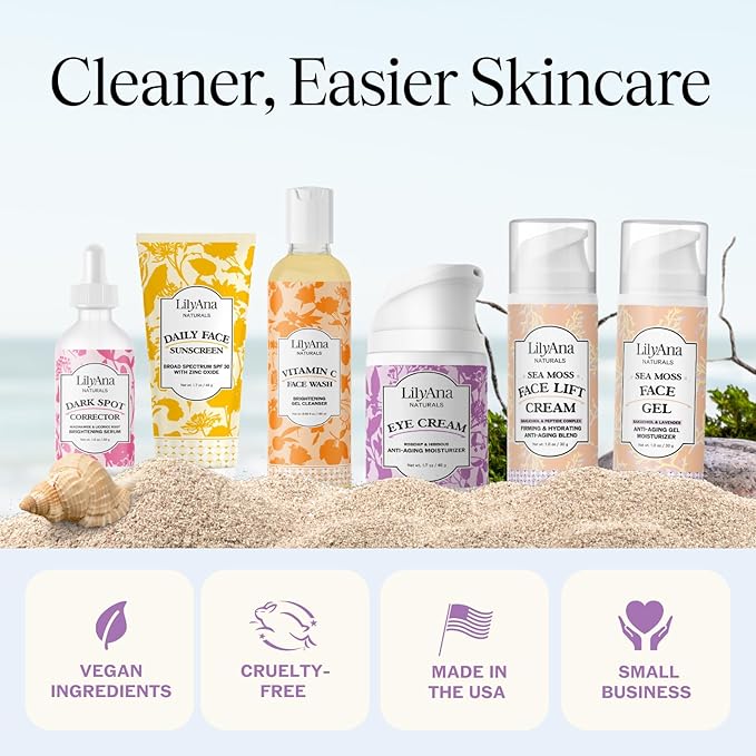 LilyAna Naturals Bakuchiol Face Lift Cream with Sea Moss and Peptide Complex - Face Cream for Women - Moisturizing and Lifting Facial Cream - Anti-Aging Overnight Moisturizer - Made in the USA - 1 oz-Velvo Beauty