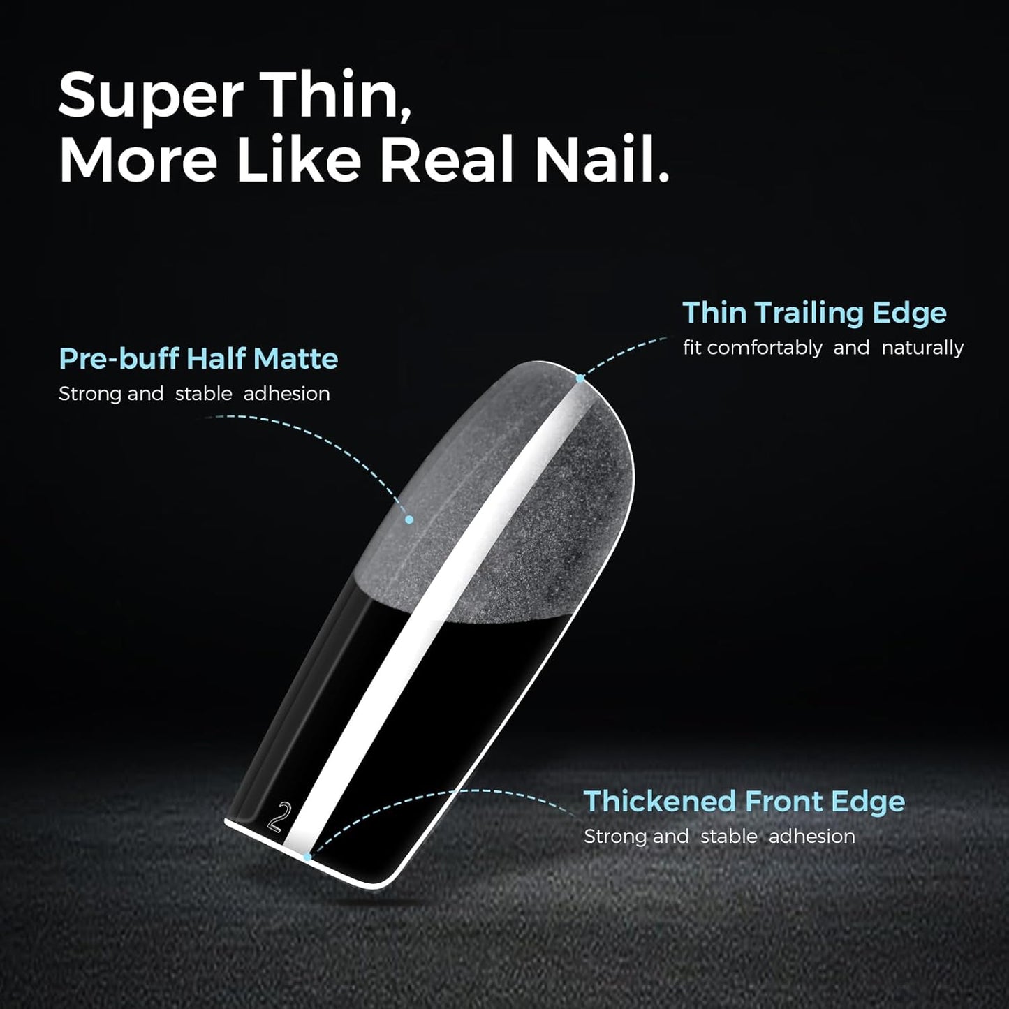 TOMICCA Medium Square Nail Tips Acrylic Nails 240Pcs Acrylic Nail Kit Pre-shape Full Cover Clear Nails Gel Nail Tips for Extension Nail Home DIY, 12 Sizes-Velvo Beauty