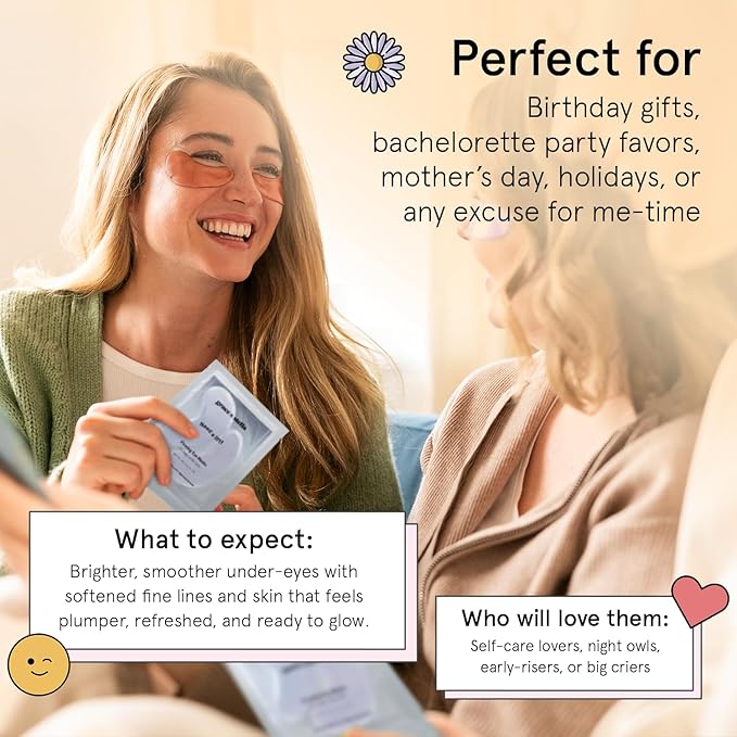 grace & stella Under Eye Patches (12 pairs) Eye Masks for Dark Circles and Puffiness - Birthday Gifts for Women, Bachelorette Party Favors, Bridesmaid Proposal Gifts, Self Care, Spa, Relaxation, Vegan-Velvo Beauty