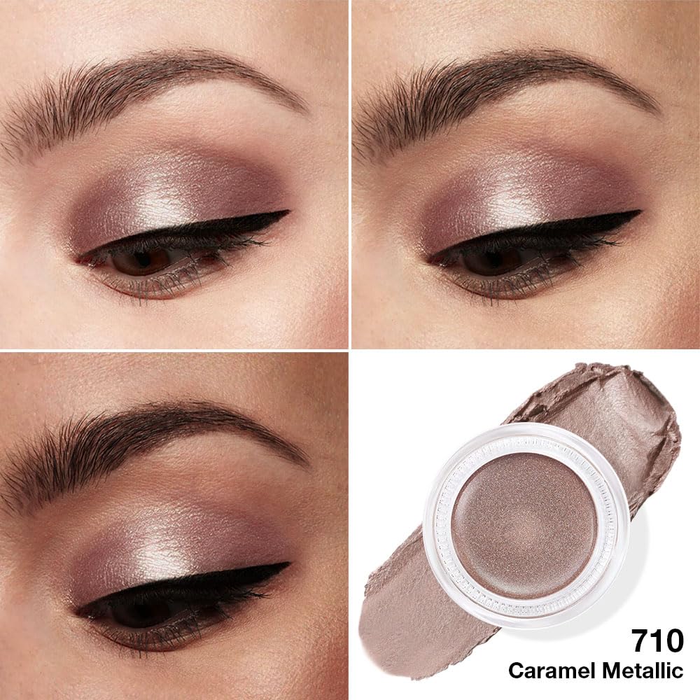 Kaely Single Cream Eyeshadow Pot, Caramel Metallic Eye Shadow for Older Women High Pigmented Waterproof, Natural Eyeshadow Palette Makeup Brightener, sombras en crema para ojos, Blendable, 710-Velvo Beauty