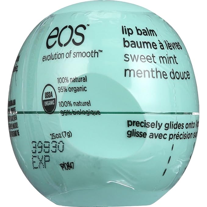 Eos Swt Mnt Sphere Srnk L Size 0.25o Eos Sweet Mint Sphere Shrinkwrap Lipbalm 0.25oz-Velvo Beauty