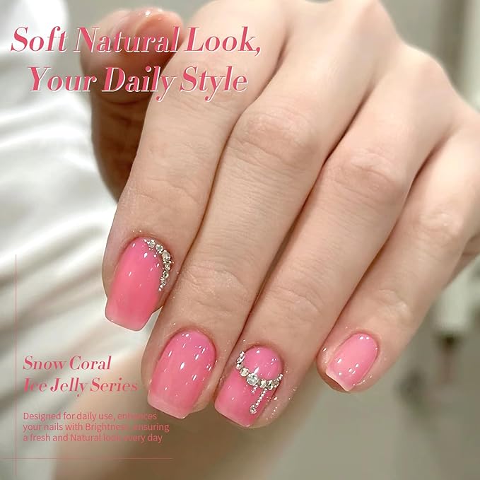 BORN PRETTY Jelly Gel Nail Polish Set,Sheer Nude Pink Natural Color Ice Transparent Tranlusent Gel Polish Kit for Salon Manicure and Nail Art DIY at Home 6PCS 7ml-Velvo Beauty