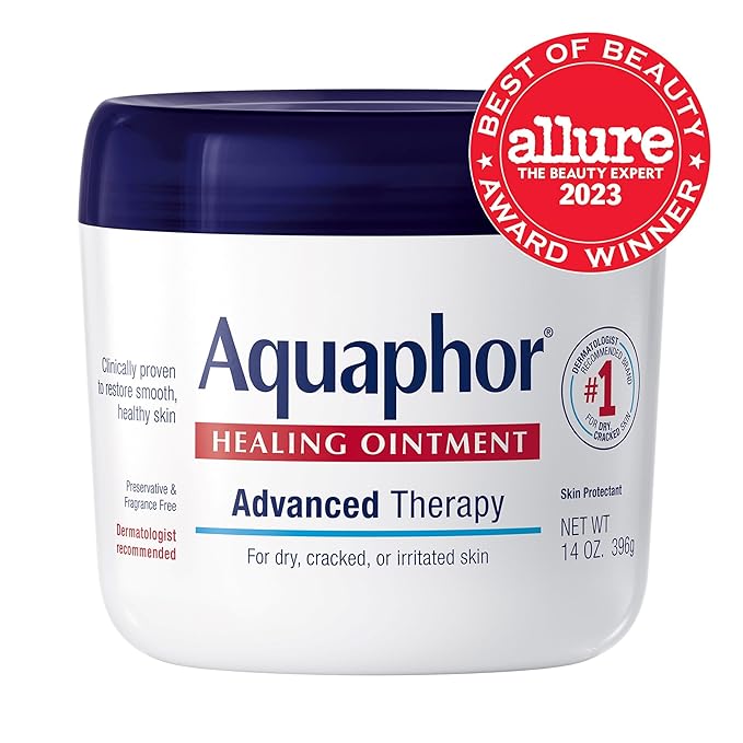 Aquaphor Healing Ointment, Advanced Therapy Skin Protectant, Multi-Purpose Healing Ointment and Body Moisturizer, For Dry, Cracked Skin, Minor Cuts and Burns, 14 Oz Jar-Velvo Beauty