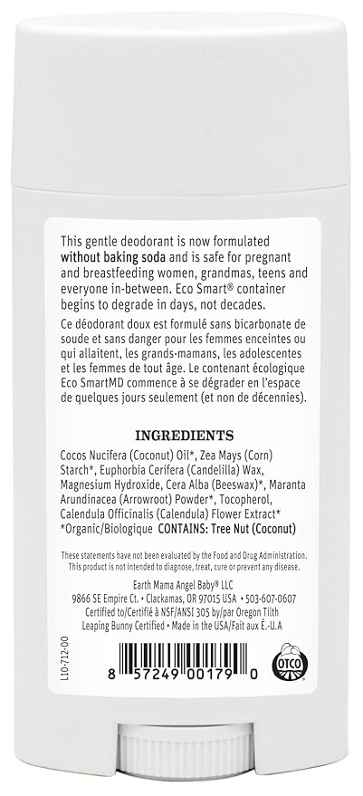 Earth Mama Simply Non-Scents Deodorant | Fragrance-free + Safe for Sensitive Skin, Pregnancy and Breastfeeding, Contains Organic Calendula and Coconut Oil, No Baking Soda or Aluminum, 2.65-Ounce-Velvo Beauty