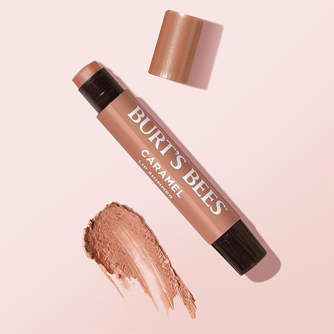 Burt's Bees Shimmer Lip Tint Set, Tinted Lip Balm Stick, Moisturizing for All Day Hydration with Natural Origin Glowy Pigmented Finish & Buildable Color, Caramel (4-Pack)-Velvo Beauty