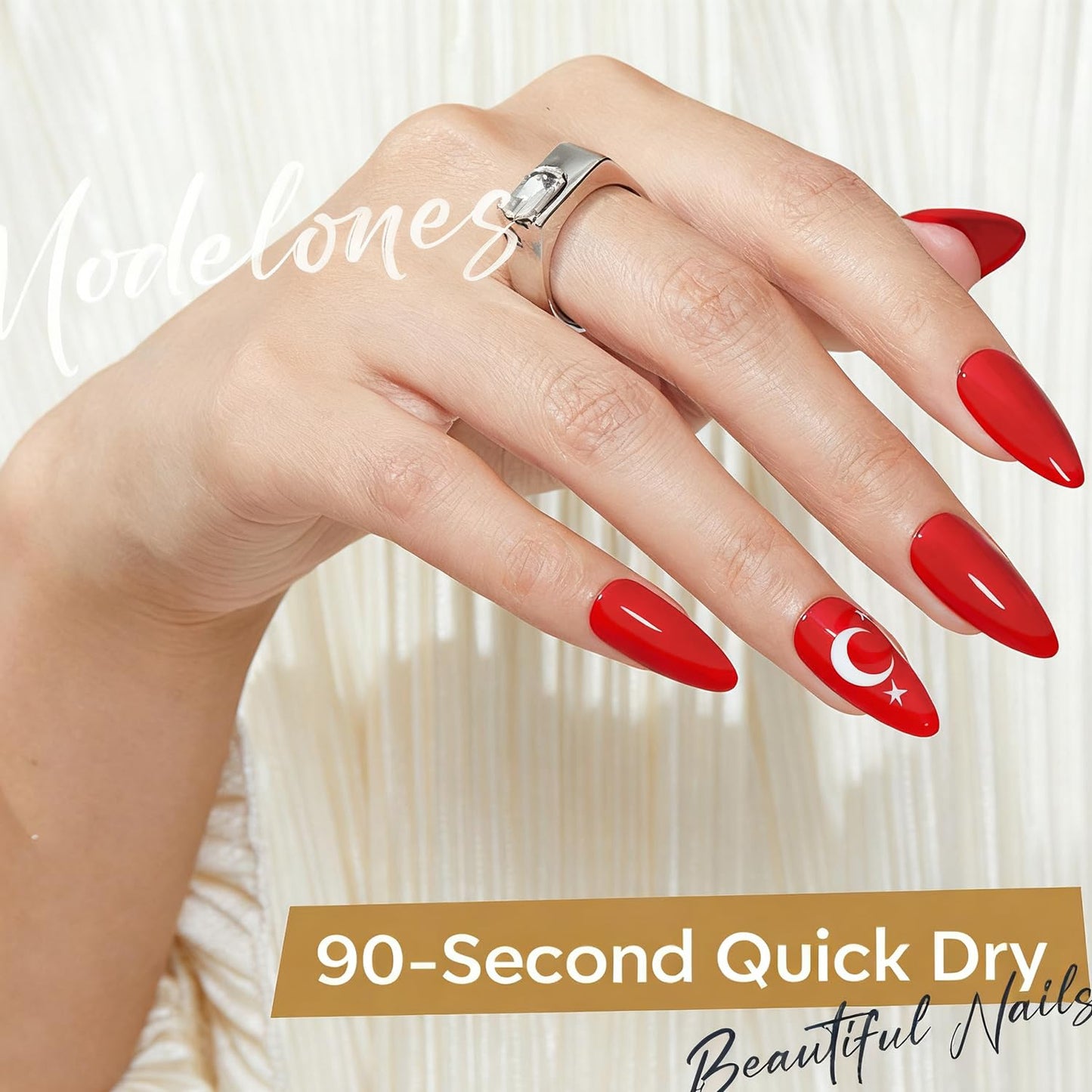 modelones Red Nail Polish Quick Dry | Burgundy Long Last Fingernail Polish, Dark Red Nailsl | Infinite Shine Strengthening Treatment Kit Salon-Quality for Women 15ml-Velvo Beauty