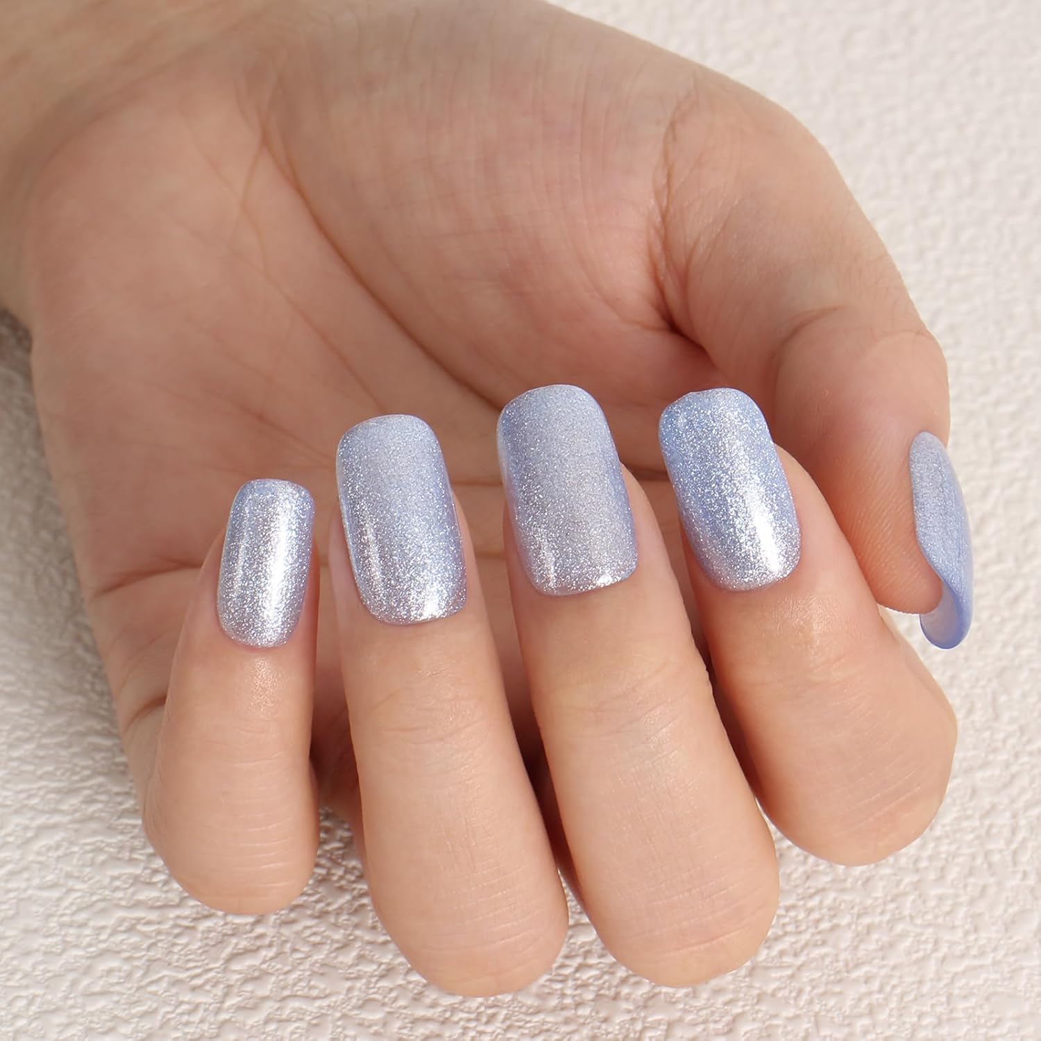 Grey Blue Metallic Glitter Gel Polish, 15ml UV/LED Soak Off Gel Nail Polish for Manicure Salon or DIY Nail Art at Home,Women Girls Gifts - GP0096-Velvo Beauty