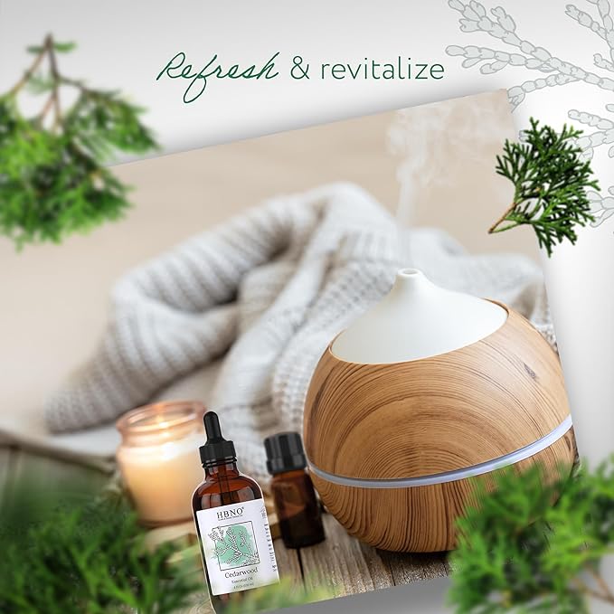 HBNO Cedarwood Essential Oil - Huge 4 oz (120ml) Value Size - Natural Cedarwood Oil - Perfect for Cleaning, Aromatherapy, DIY, Soap & Diffuser-Velvo Beauty