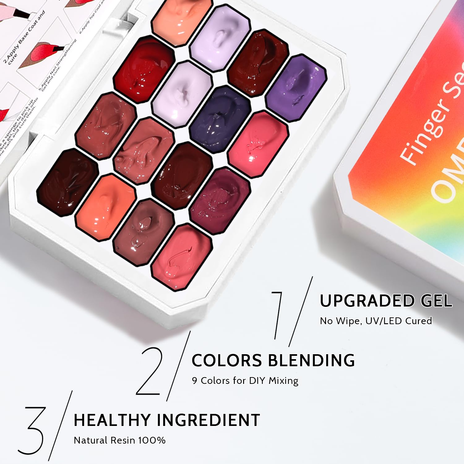 Sponge Pat Paint Nail Gel, Ombre Nails Gradient Gel Nail Blush Blooming Aura Nails Drawing Stripper Floral Painting DIY Nail Art, No Wipe, UV/LED Curing (16 Colors F)-Velvo Beauty