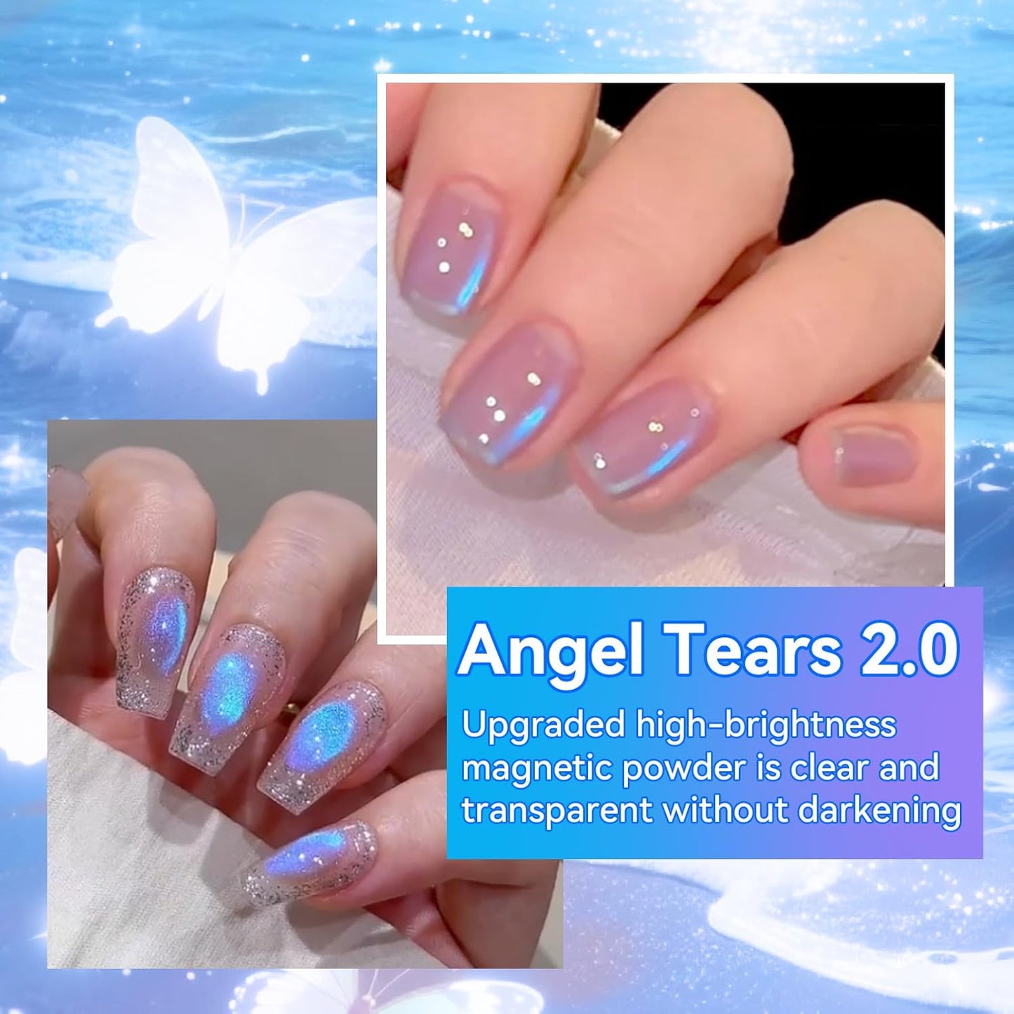BORN PRETTY Cat Magnetic Eye Gel Nail Polish,Blue Tears Magnetic Gel Polish Passion Fruit Cat Magnetic Eye Gel Manicure Nail Art DIY 15ml-Velvo Beauty
