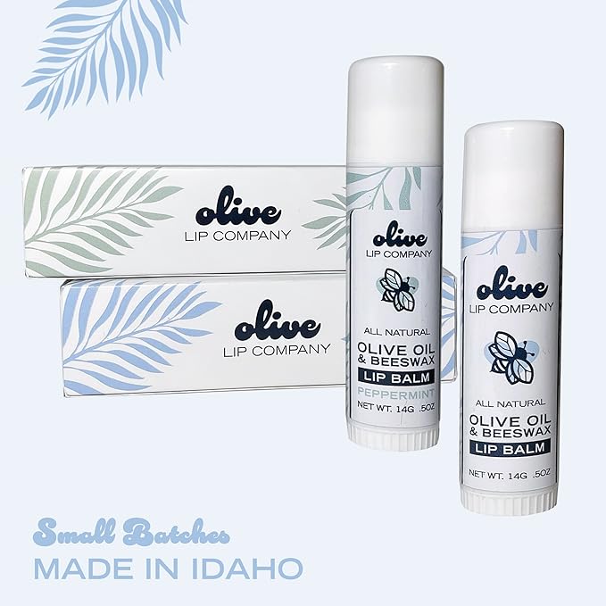 Hydrating Olive Oil and Peppermint Lip Balm with Mango Butter and Beeswax, 0.5 oz. Jumbo Tube, Clear Long Lasting Moisturizer for Dry, Cracked, Chapped Lips-Velvo Beauty