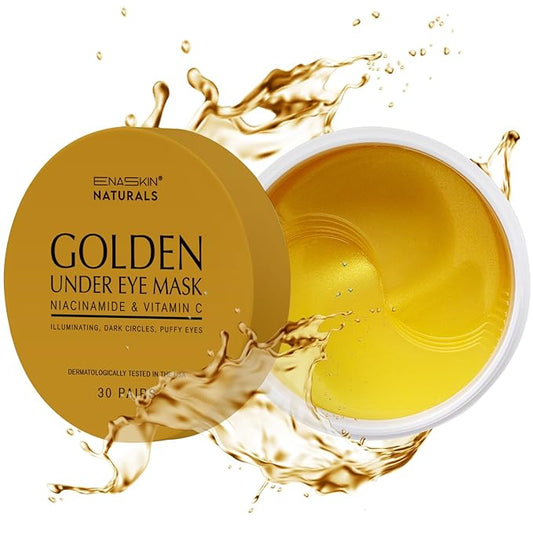 Enaskin Naturals Under Eye Patches Dark Circles Under Eye Masks for Puffiness - 24K Gold Eye Gel Pads Retinol Collagen Hyaluronic Acid Moisturizing & Reducing Wrinkles (24K Gold)-Velvo Beauty