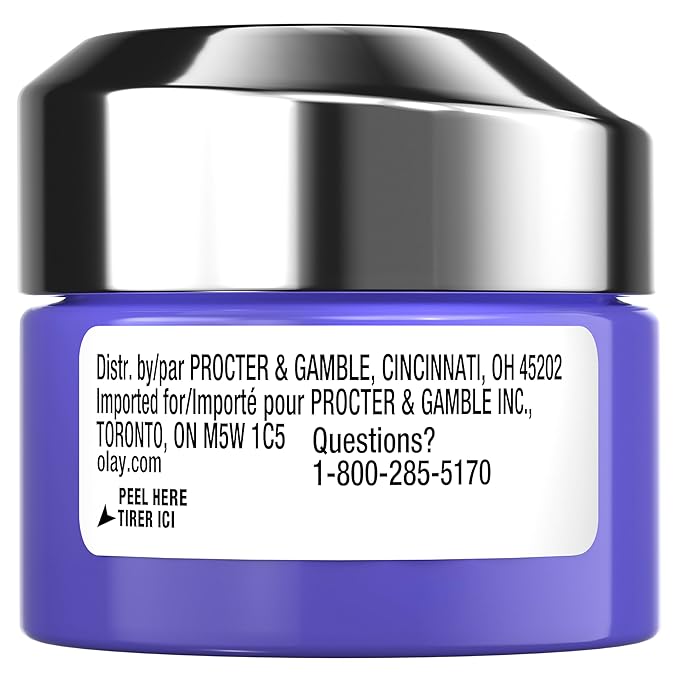 Olay Retinol 24 Face Moisturizer, Anti-Aging Night Cream for Women, Trial Size, Fragrance-Free, Non Greasy - Anti-Wrinkle, Smooth Fine Lines, Tightening Skin Care - Peptides, Glycerin, 0.5 Oz-Velvo Beauty