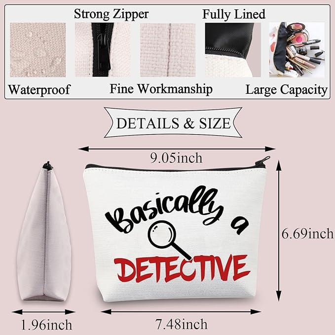 BDPWSS Basically A Detective Makeup Bag True Crime Gift True Crime Junkie Gift True Crime Lovers Gift True Crime Podcast Gift (basically detective)-Velvo Beauty