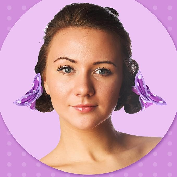Bememo 40 Pieces Soft Curlers Hair Rollers Pillow Rollers for Hair Satin Sponge Curlers to Sleep in Overnight Heatless No Heat for Long Short Foam Rag Large Styling Tools(Purple)-Velvo Beauty