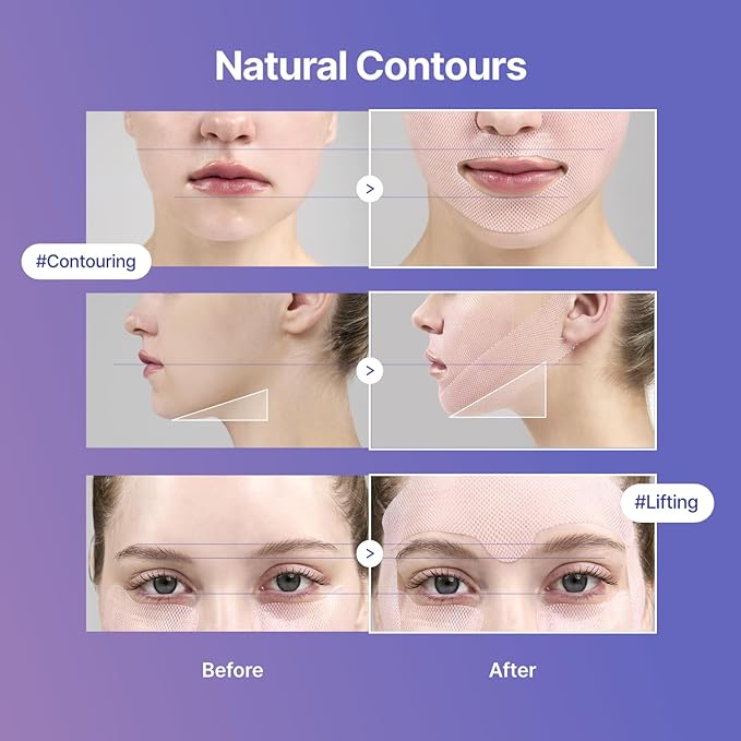 MEDITHERAPY Tension Up Mask 5EA - Korean Collagen Face V Line Lifting Mask - Hydrating Firming & Skin Tightening for Sharp & Sculpted Contour - Matrixyl & Peptide Gel Facial Mask for Youthful Radiance-Velvo Beauty