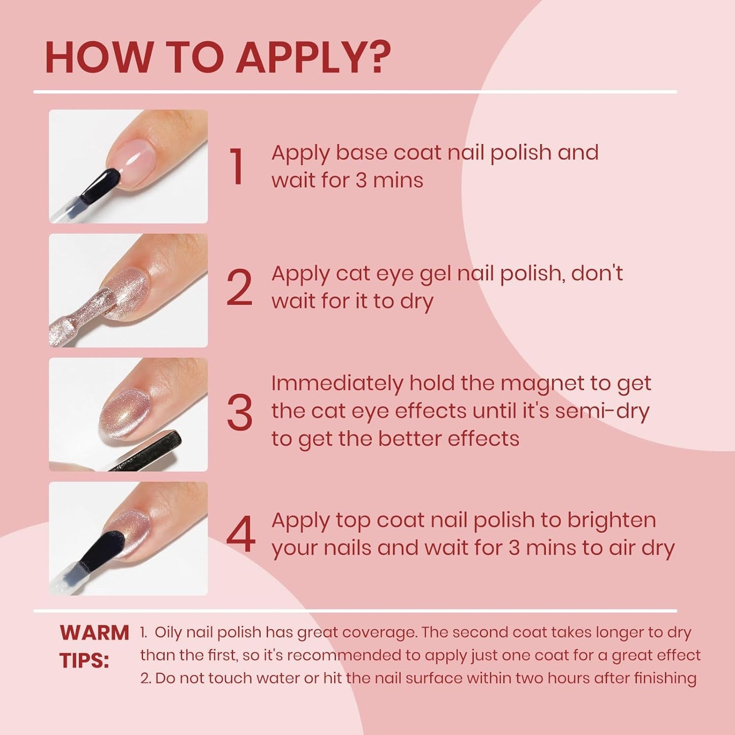 Coupled Pink Cat Eye Nail Polish Non Gel with Magnet Quick Dry Magnetic Nail Polish for Fingernail Air Drying Fast Lacquer Manicure Gift For Women Girls 16ml, 0.54fl oz-Velvo Beauty