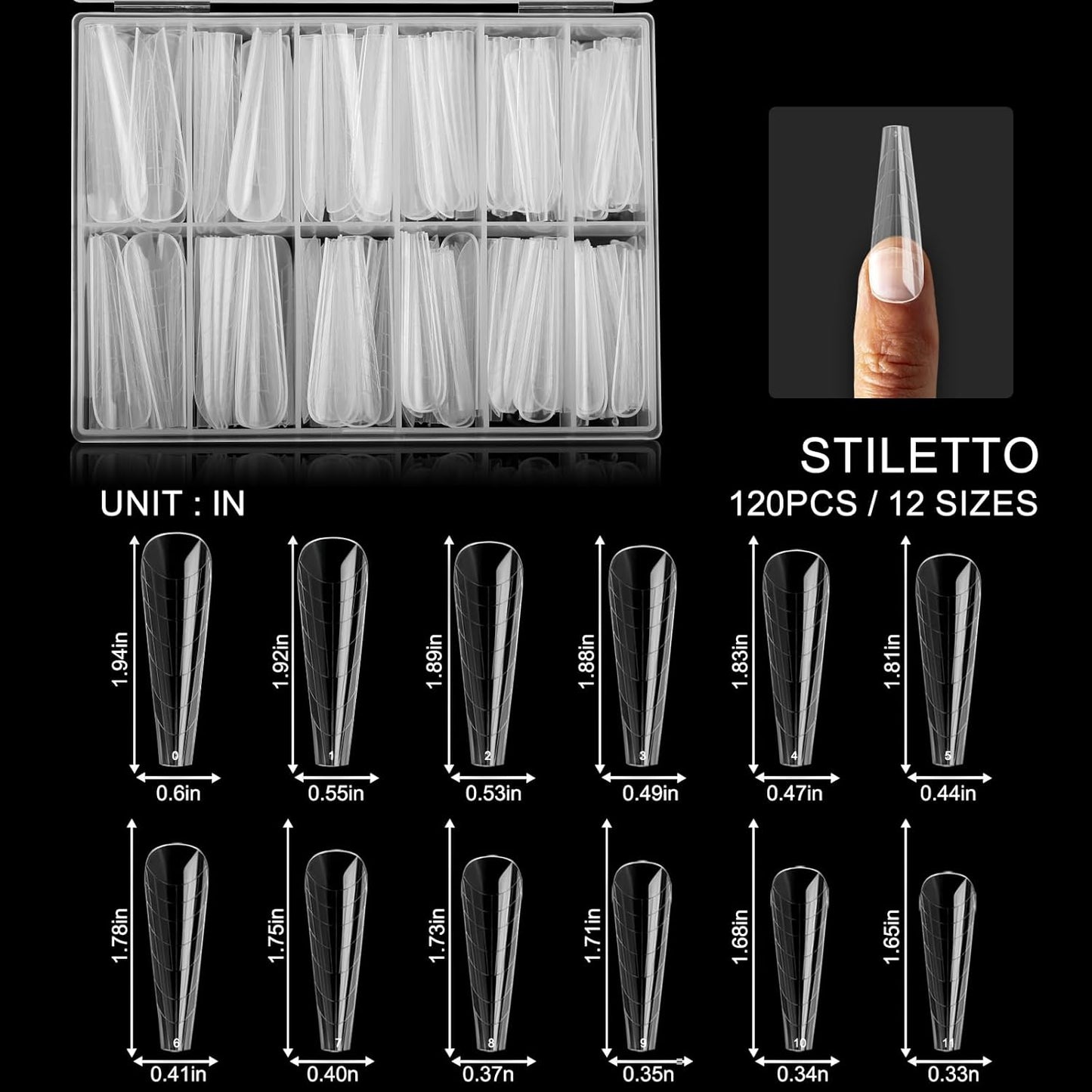 120Pcs Dual Nail Forms,Upper Arched Extension Poly nail gel Nail Forms Full Cover Reusable Nail Molds 12 Sizes for Nail Art Design Salon&DIY-Velvo Beauty