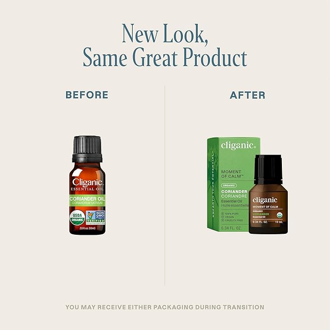 Cliganic Organic Coriander Seed Essential Oil, 100% Pure Natural for Aromatherapy | Non-GMO Verified (Packaging May Vary)-Velvo Beauty