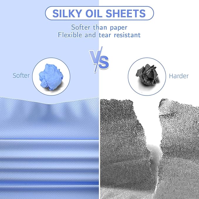 Great Absorbent Oil Blotting Sheets for Face - 10% Larger Oil Control Film 50 Sheets- High-Performance, Makeup Friendly Blotting Paper for Oily Skin, Tear-proof Oil Absorbing Tissues-Velvo Beauty