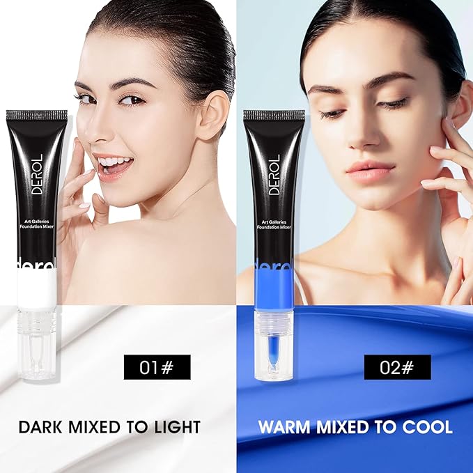 Blue Foundation Mixing Pigment for Adjusting Shade and Color Corrector, Blends Easily With Foundation, Blue Color Corrector for Adjusting Foundation from Warm to Cold (02# Blue)-Velvo Beauty