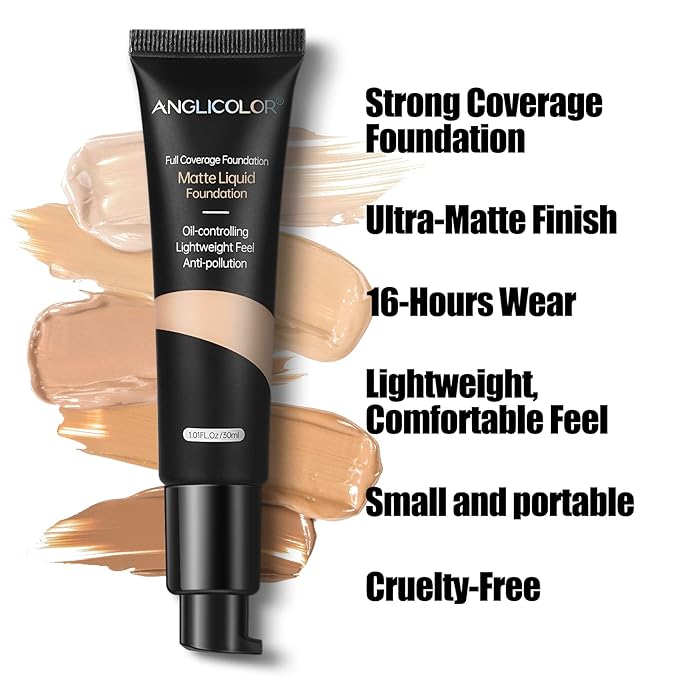 Matte Oil Control Concealer Foundation Flawless Soft Long Lasting Foundation Makeup,Waterproof Full Coverage Face Makeup Strong Concealer Foundation for Oily Acne Skin (#104 Buff Beige)-Velvo Beauty