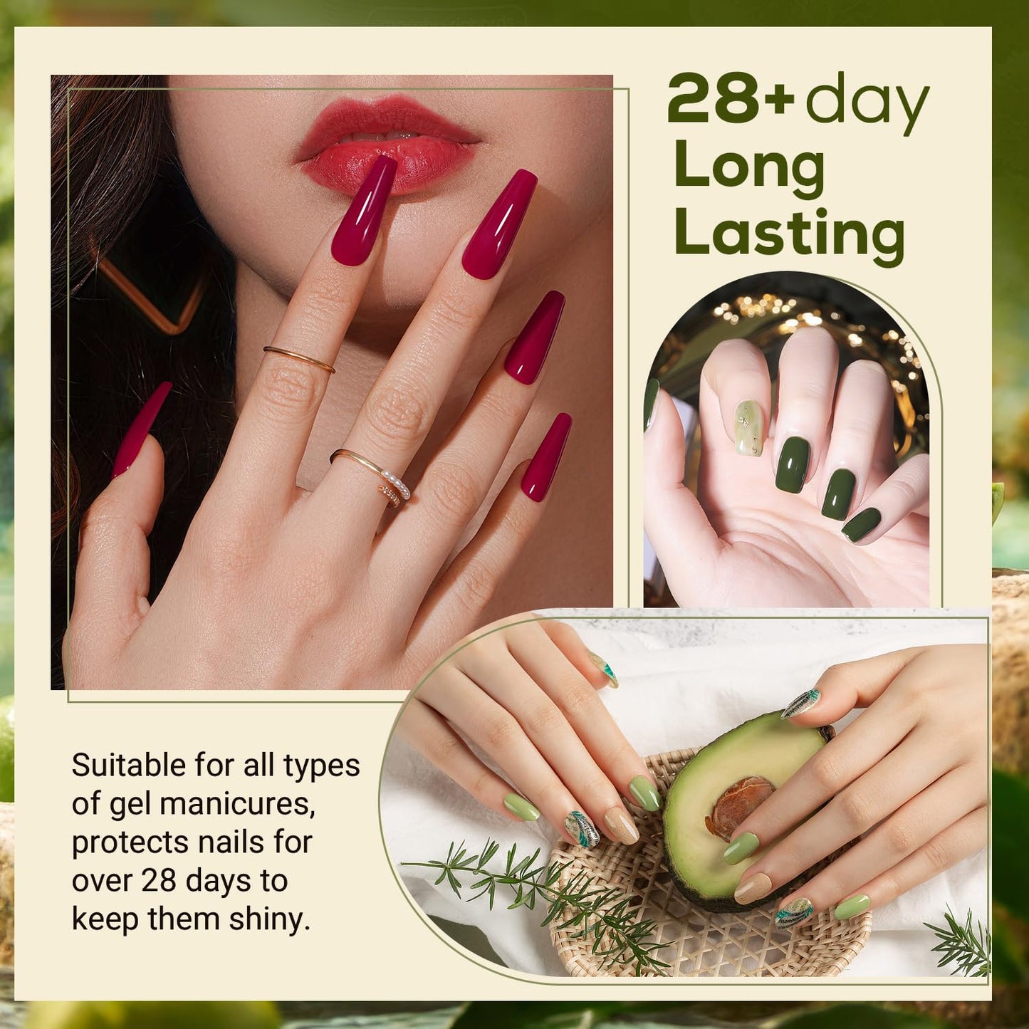 JEWHITENY 2 Bottles 10ML Gel Top Coat and Base Coat Set Gel Polish Long Lasting Glossy Shine Effect DIY Nail Art Design Need U V Lamp Curing-Velvo Beauty